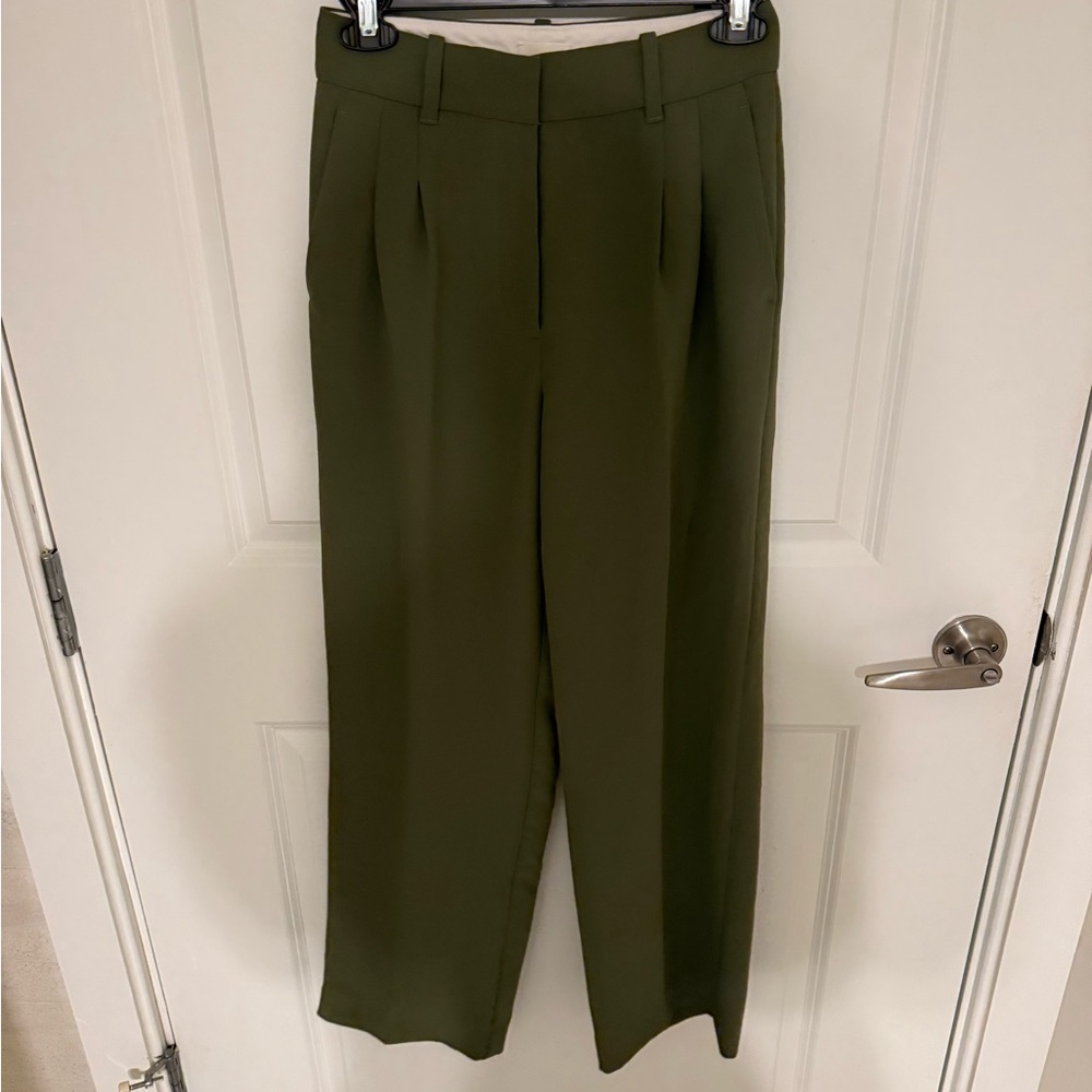 Aritzia The Effortless Pant. Bitter sage color. Size 0. Worn once. - Picture 3 of 5